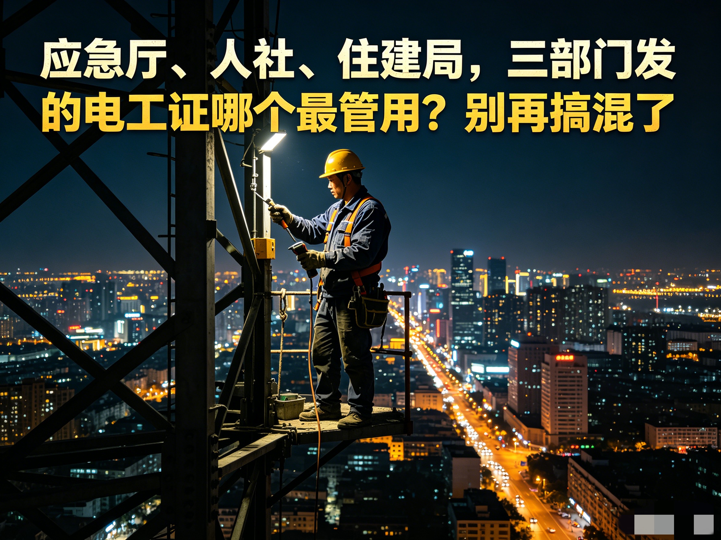 应急厅、人社、住建局，三部门发的电工证哪个最管用？别再搞混了